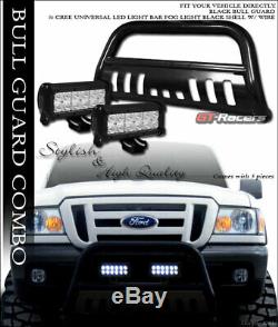 Black Hd Bull Bar Bumper Grille Guard+36W CREE LED Lights For 98-11 Ford Ranger