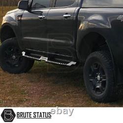 Black S32 Side Steps for Ford Ranger 2023+ T9 Running Boards Heavy Duty