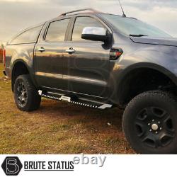 Black S32 Side Steps for Ford Ranger 2023+ T9 Running Boards Heavy Duty