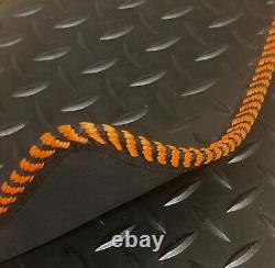 Boot Mat for Ford Ranger Raptor 2023 On Black Rubber Orange Stripe Trim
