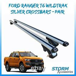 Cross Bars Crossbars Roof Rails Pair Silver For Ford Ranger T6 Wildtrak