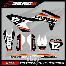 Custom MX Graphics Kit Gas Gas Motocross Decals MC Ec 2021 2022 Era Blk