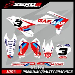 Custom MX Graphics Kit Gas Gas Motocross Decals MC Ec 2021 2022 Flow Whi