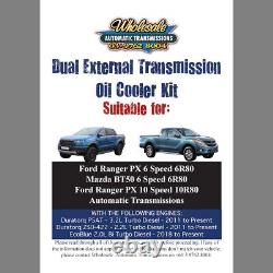 Dual Heavy Duty Transmission Oil Cooler Kit to suit Ford Ranger with 10R80 10