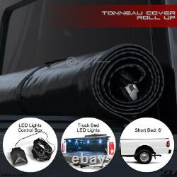 For 1983-2011 Ranger/B-Series 6 Ft Bed Lock & Roll-Up Tonneau Cover+LED Lights