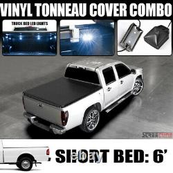For 83-11 Ranger/94-10 B2300 B2500 6' Bed Hidden Snap Tonneau Cover+LED Lights
