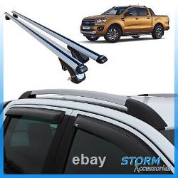 For Ford Ranger T6 2012 On Stx Roof Rails And Cross Bars Set Roof Rack In Silver