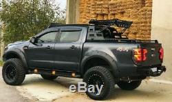 Ford Ranger 2012 On Double Cab Heavy Duty Roll Bar With Tray Black