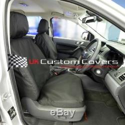 Ford Ranger T6 Waterproof Heavy Duty Front Seat Covers Black 155 Hd