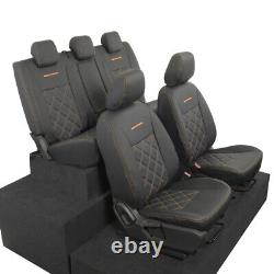 Ford Ranger T6 Wildtrack 2016-18 Heavy Duty Leatherette Seat Covers Logo 803 804