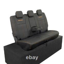 Ford Ranger T6 Wildtrak 2016-18 Heavy Duty Leather Rear Seat Covers Logo 849 Or