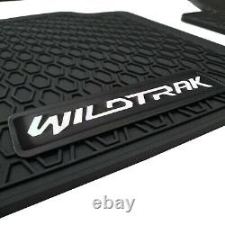 Ford Ranger Wildtrak (2016) Full Set Rubber Floor Mats With Logo Black 597