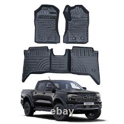 Front & Rear Car Floor Mats Rubber For Ford Ranger T9 2023-2024 WIldtrak Raptor