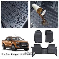 Heavy Duty Tailored Floor Mats Rubber For Ford Ranger 2015-2018 Double Cab T7