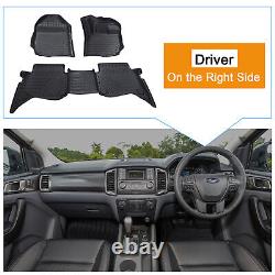 Heavy Duty Tailored Floor Mats Rubber For Ford Ranger 2015-2018 Double Cab T7