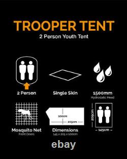 KombatUK 2 Person Strong Tough Lightweight Compact One Layer Ranger Camping Tent