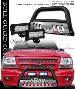 Matte Black Bull Bar Bumper Guard Skid+36W CREE LED Light For 98-11 Ford Ranger