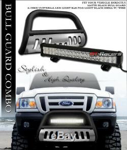 Matte Black Bull Bar Grille Guard+Skid+120W CREE LED Light For 98-11 Ford Ranger