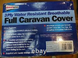 New Leisurewize Caravan Cover 17 -19ft Heavy Duty Breathable Charcoal Grey 3 ply