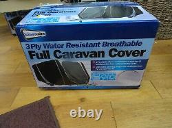 New Leisurewize Caravan Cover 21 -23ft Heavy Duty Breathable Charcoal Grey 3 ply