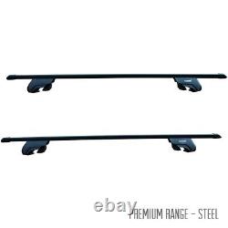 Pair Locking Aero 75kg 135cm Car Roof Rail Cross Bars to fit Ford Ranger 2012+