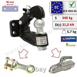 Pintle Hitch Hook with Tow Ball 4 holes 90x40 mm Tow Bar for FORD Ranger 06-12