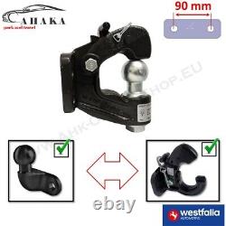 Pintle Hitch Hook with Tow Ball 4 holes 90x40 mm Tow Bar for FORD Ranger 06-12
