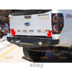 Rear Bumper with LED Lights Black Heavy-Duty for Ford Ranger 2012-2021 T6 T7 T8
