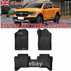 Rubber Floor Mats for NEW Ford Ranger 2023+ T9 Wildtrak Deep Tray Mud Mats UK