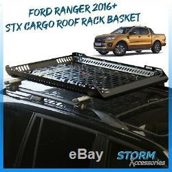 Stx Heavy Duty Metal Cargo Roof Rack Basket In Black For Ford Ranger 2016+