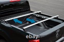 Truck Bed Rack Load Carrier Bars To Fit Ford Ranger (2015-22) Silver
